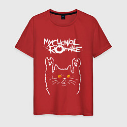 Футболка хлопковая мужская My Chemical Romance rock cat, цвет: красный