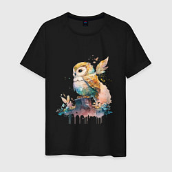 Мужская футболка Акварельная милая сова