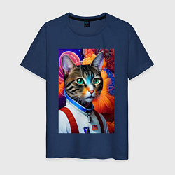 Мужская футболка Кот в комбинезоне - нейросеть