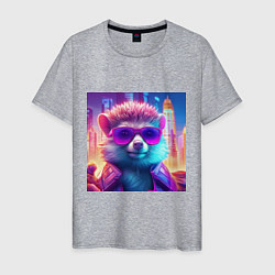 Мужская футболка Неоновый ежик в очках