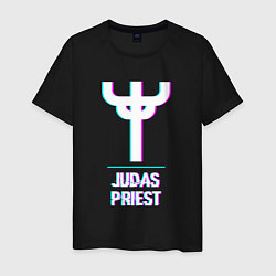 Мужская футболка Judas Priest glitch rock
