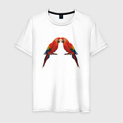 Мужская футболка Пара красных попугаев