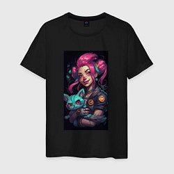 Мужская футболка Jinx with cat art League of Legends