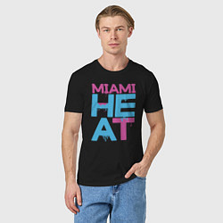 Футболка хлопковая мужская Miami Heat style, цвет: черный — фото 2