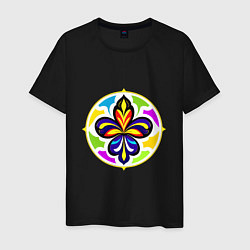 Мужская футболка Гербовая лилия в цветовой абстракции