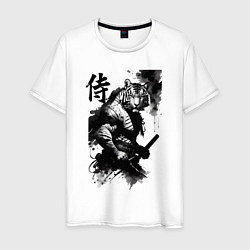 Мужская футболка Tiger samurai - hieroglyph - art