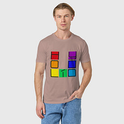 Футболка хлопковая мужская Holiday colour, цвет: пыльно-розовый — фото 2