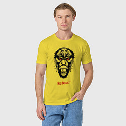 Футболка хлопковая мужская Mad monkey, цвет: желтый — фото 2