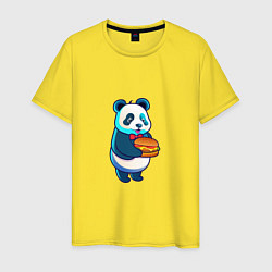 Мужская футболка Милая панда с чизбургером