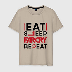 Мужская футболка Надпись: eat sleep Far Cry repeat