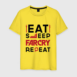 Мужская футболка Надпись: eat sleep Far Cry repeat