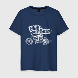 Футболка хлопковая мужская Gimme danger - motorcycle - motto, цвет: тёмно-синий