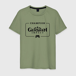 Мужская футболка Genshin Impact gaming champion: рамка с лого и джо