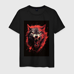 Футболка хлопковая мужская Red wolf, цвет: черный
