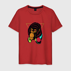 Мужская футболка Крутая горилла с наушниками