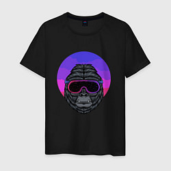 Мужская футболка Горилла в очках космос