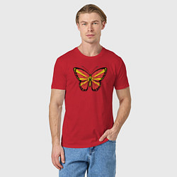 Футболка хлопковая мужская Бабочка Северная Македония, цвет: красный — фото 2