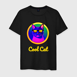 Мужская футболка Крутой кот в очках