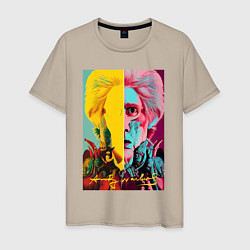 Мужская футболка Andy Warhol - self-portrait - neural network
