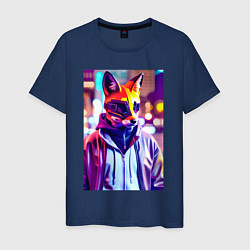Мужская футболка Cyber fox - neon - city