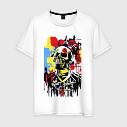 Мужская футболка Skull - pop art - sketch