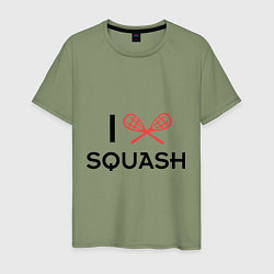 Футболка хлопковая мужская I Love Squash, цвет: авокадо
