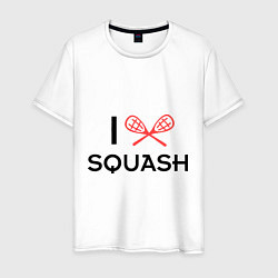 Футболка хлопковая мужская I Love Squash, цвет: белый