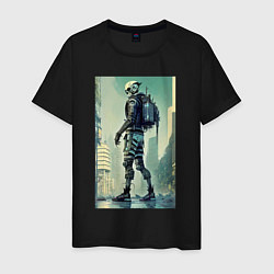 Мужская футболка Skeleton - cyberpunk - metropolis