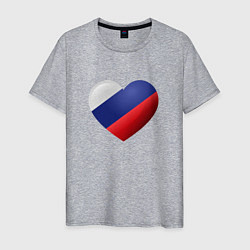 Мужская футболка Флаг России в сердце