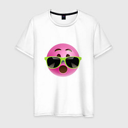 Мужская футболка Розовый смайлик в очках