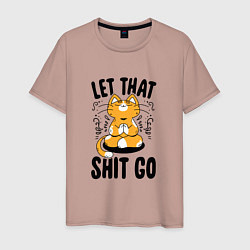 Мужская футболка Let that go shit - котик