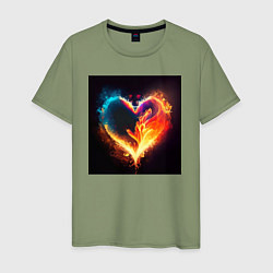 Мужская футболка Пылающее сердце - нейросеть