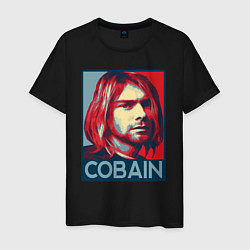 Футболка хлопковая мужская Nirvana - Kurt Cobain, цвет: черный