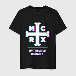 Футболка хлопковая мужская My Chemical Romance glitch rock, цвет: черный