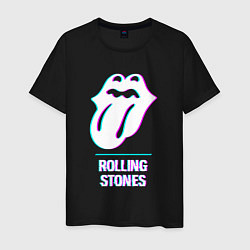 Мужская футболка Rolling Stones glitch rock