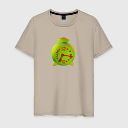 Мужская футболка Веселый зеленый будильник