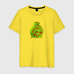 Мужская футболка Веселый зеленый будильник