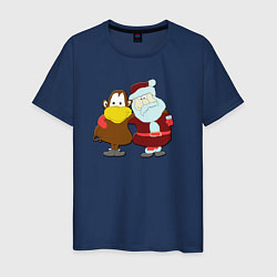 Мужская футболка Monkey Chi and Santa Claus