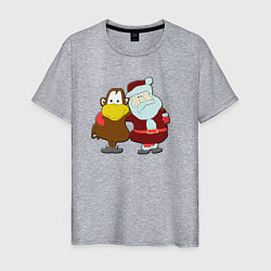 Мужская футболка Monkey Chi and Santa Claus