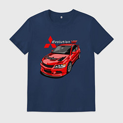 Футболка хлопковая мужская Lancer Evolution 8, цвет: тёмно-синий