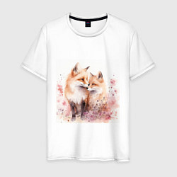 Мужская футболка Романтические лисы
