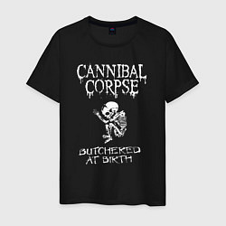 Футболка хлопковая мужская Cannibal Corpse - butchered at birth, цвет: черный