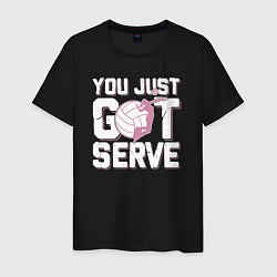 Футболка хлопковая мужская Just got serve, цвет: черный