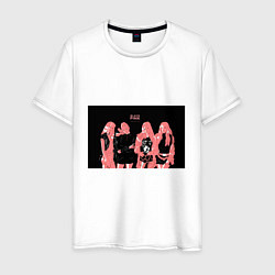Мужская футболка Группа BLACKPINK в ярко-розовых тонах