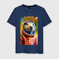 Мужская футболка Capybara astronaut - NASA - neural network
