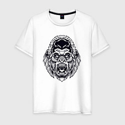 Мужская футболка B&W - Злая горилла