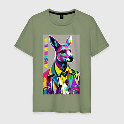 Мужская футболка Kangaroo - Australia - pop art