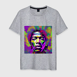 Мужская футболка Jimi Hendrix in color Glitch Art