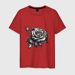 Мужская футболка Роза нарисованная карандашом