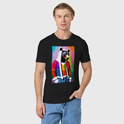 Футболка хлопковая мужская Baer fashionista - pop art - neural network, цвет: черный — фото 2